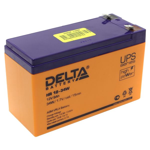 Аккумулятор для ИБП Delta Battery HR 12-24W 6А/ч-12V- EN2 зажим (FASTON) - 151x50x101