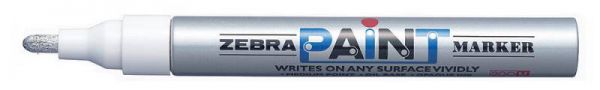 Маркер ZEBRA PAINT (MOP-200MZ-S) перманентный круглый наконечник толщина линии 1,5мм серебряный
